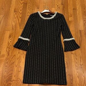 Karl Lagerfeld Paris - Black Dress with Pearl Details - New- Never Been Worn